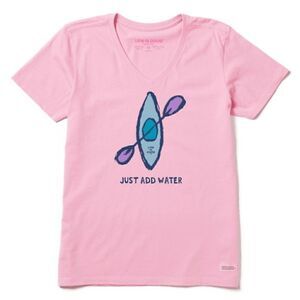 Life is good JUST ADD WATER KAYAK SHORT SLEEVE VEE | TEE PINK